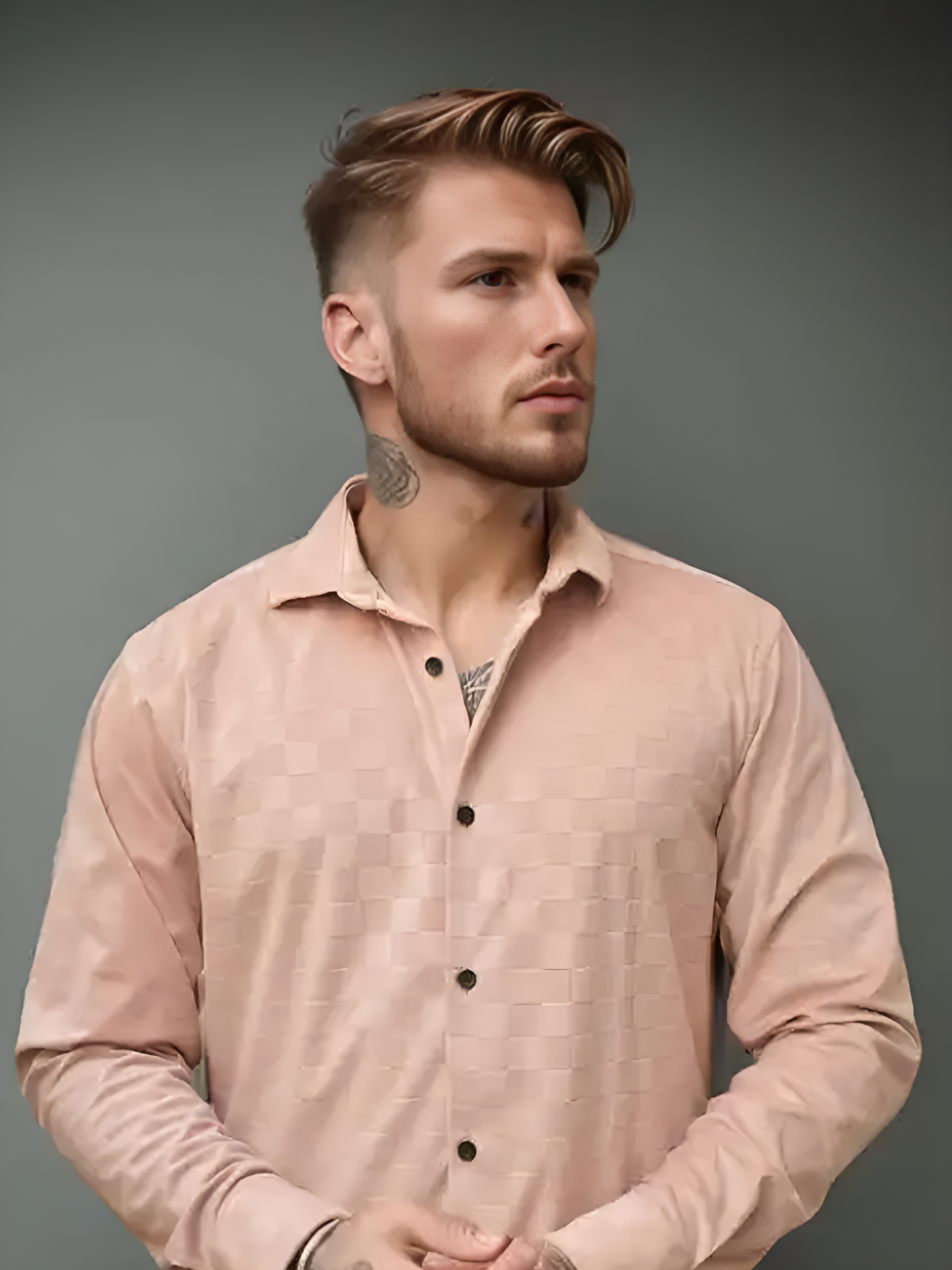 Slim fit Imported Checks Light Pink