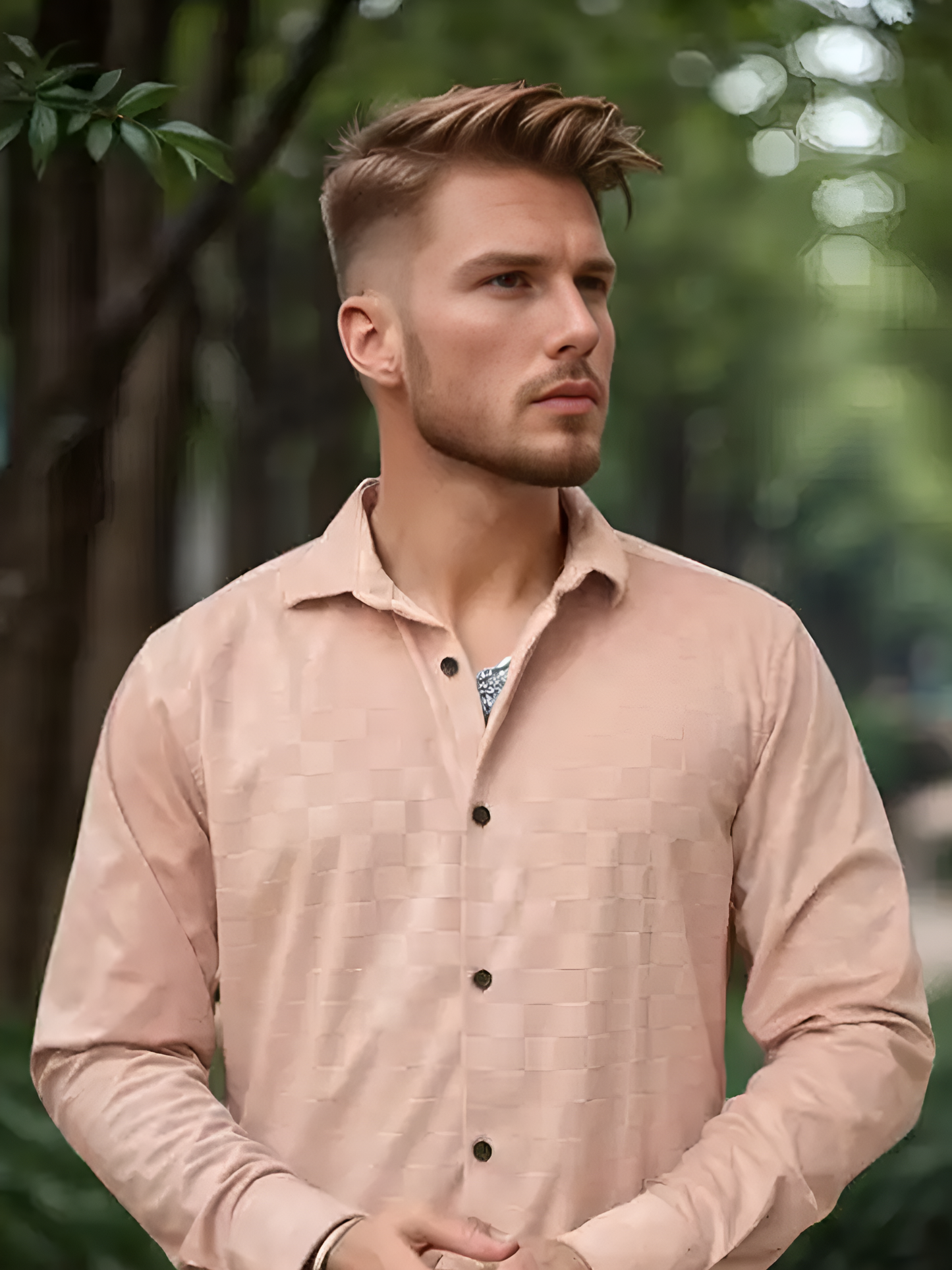 Slim fit Imported Checks Light Pink